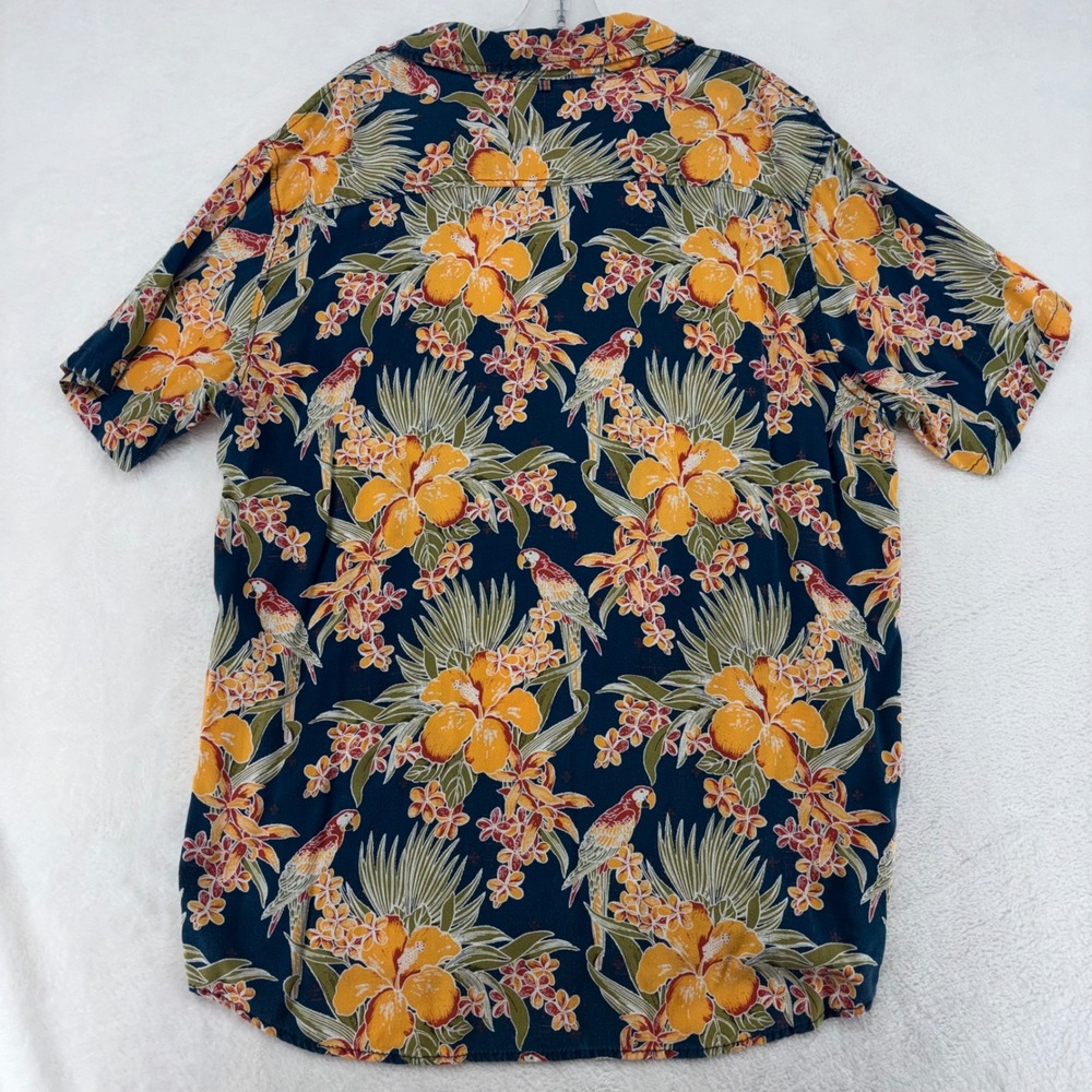 Margaritaville Mens XL Rayon Tropical Parrot Hibiscus Floral Button Down Shirt - Picture 9 of 12